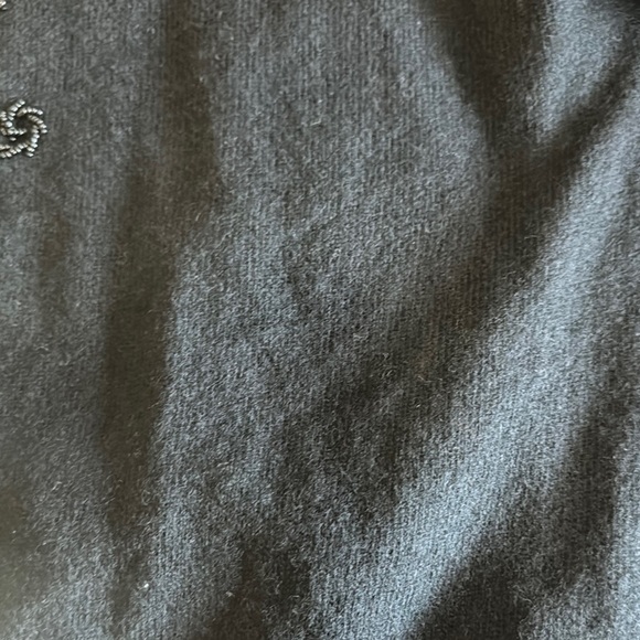 Chung Kiu Vintage Black Beaded Lambswool Cardigan Sweater size 42 - Picture 12 of 13